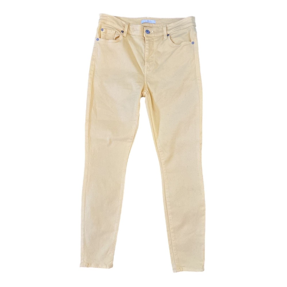 7 For All Mankind High-Rise Ankle Skinny Jeans. Little More Yellow Than Pics 29